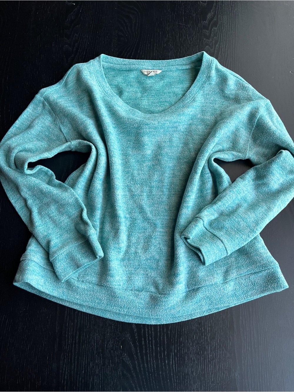 Sonoma Life + Style Size M Petite Light Blue Long Sleeve Top